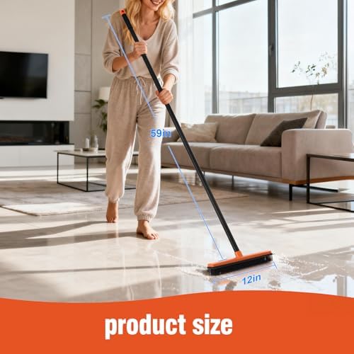 Rubber Broom for Pet Hair on Carpet & Hardwood