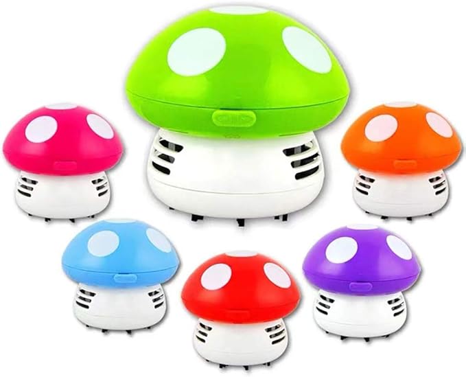 Aliotech Mini Cute Table Dust Vacuum Cleaner Mushroom Shaped Portable Corner Desk Vacuum Cleaner Mini Cute Vacuum Cleaner Dust Sweeper(Green)