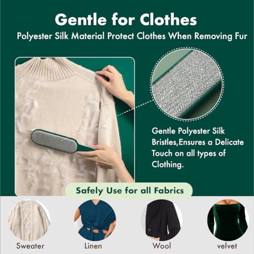 Pet Hair Remover for Clothes, Reusable Self-Cleaning Lint Brush