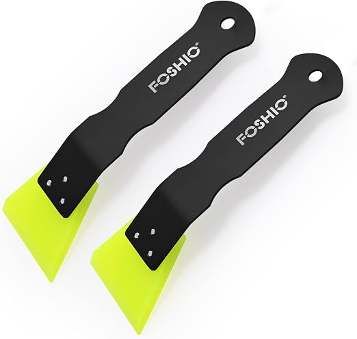 FOSHIO 2 Pack Small Squeegee for Vinyl, Stainless Steel Handle Mini Squeegee for Mirror Shower Glass Door Window Cleanin