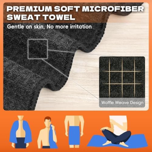 Microfiber Sweat Towel, Quick Dry Negative Ions 3 Pack 27x55 in