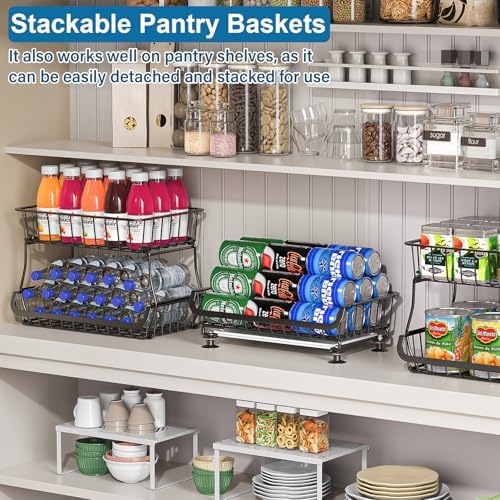 3-Tier Rolling Pantry Floor Organizers and Storage Cart with Wheels