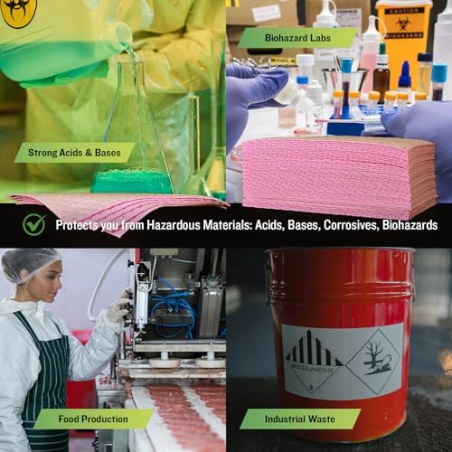 Chemical Quick Spill Absorbent Pads, 17.5"x13.5", 100 Count