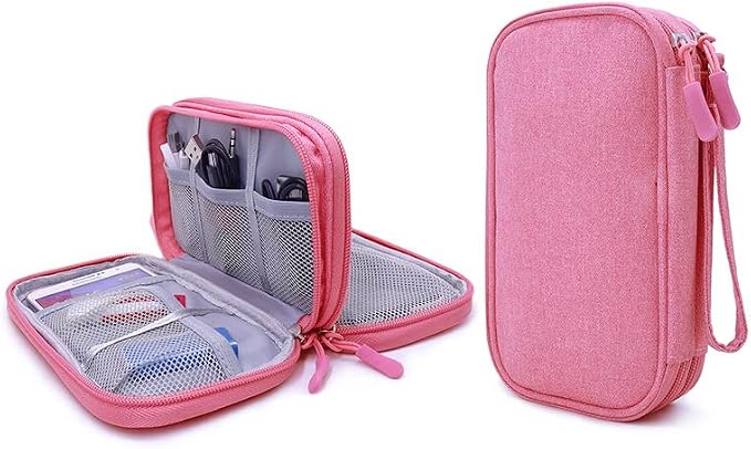 Double Layer Diabetic Supplies Storage Bag Carrying Case Organizer for Glucose Meter Insulin Pen Diabetes Testing Kit, T