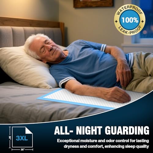 Disposable Bed Pads 36" x 36" 50 Count for Adults, Kids, Puppy Training