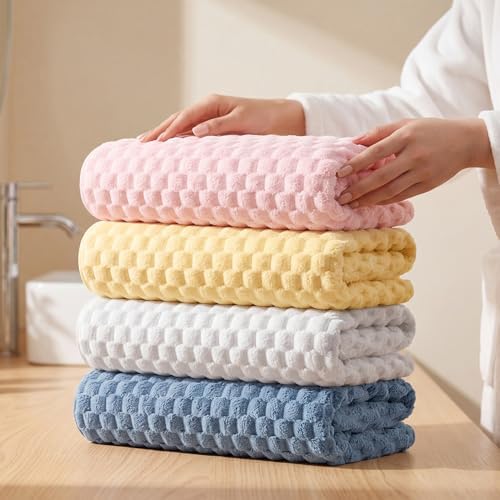 4 Pack Microfiber Bath Towels, Quick Dry, Super Soft, Large 27"x55"