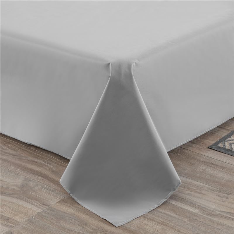Lightweight Waterproof Flat Sheet 90 * 98 Inches King Size-Mattress Protector for Bed & Couch, Pet Hair Resistant Cover Ideal for Dogs & Cats, Perfect for Hotels & Hospitals(LightGray)