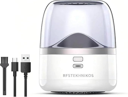 Electric Fabric Shaver – USB Rechargeable Lint Remover with 6 Blades, Safe for All Fabrics, Clothes, Sweater, Sofa & Furniture – Portable Pilling Remover for Home & Travel (White)