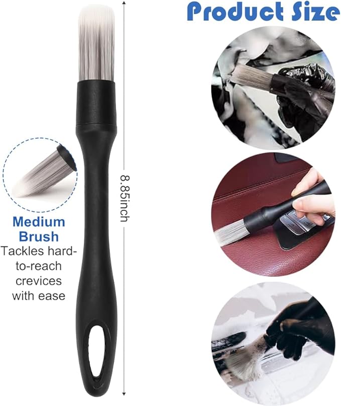 Car Interior Duster Detail Brush Cleaning Kit, Soft Microfiber Towels Dashboard Air Vent Crevice Dusting Detail Cleaner Interior Accessories Tools for Car Decoration Auto Truck SUV RV