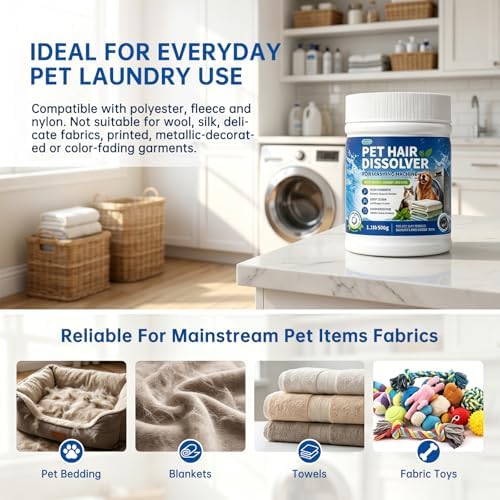 Pet Hair Dissolver for Washing Machine, Dog & Cat Hair Remover 500g