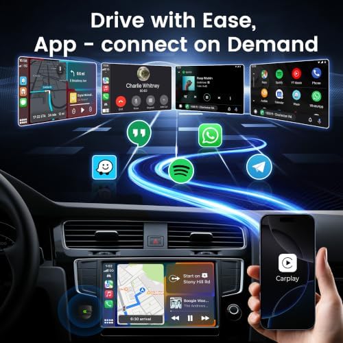 Wireless CarPlay Adapter for iPhone - Convert Wired to Wireless, Mini USB Design, Plug & Play - Compatible with Cars with Apple CarPlay - Includes USB-C Cable - Fast Connection, No Latency (Black)
