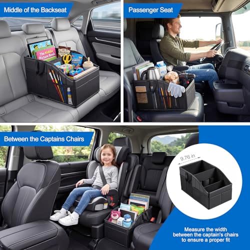 Sturdy Leather Car Storage Support Up to 33 LB of Weight, Black