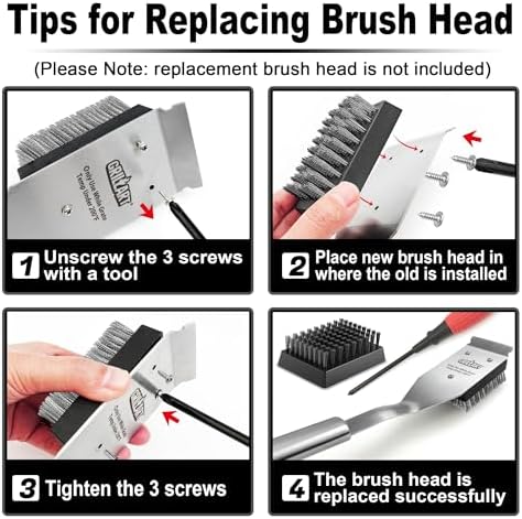 Grill Brush with Scraper/16.5” Stainless Wire Outdoor BBQ Cleaning