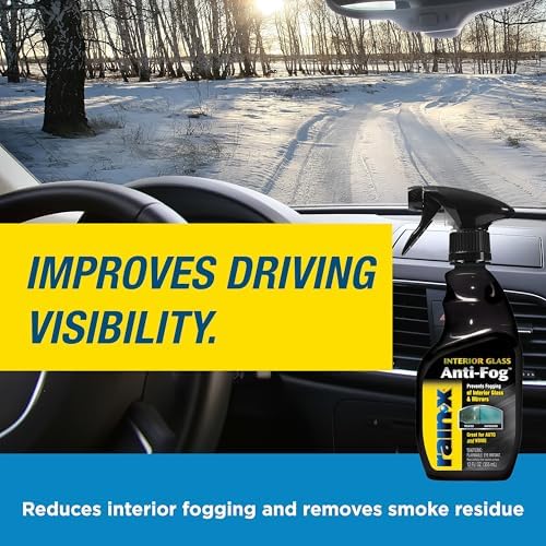 Rain-X 630046 Interior Glass Anti-Fog, 12 oz. - Prevents Fogging of Interior Glass and Mirrors, Usable on Both Automobiles and Marine Vehicles