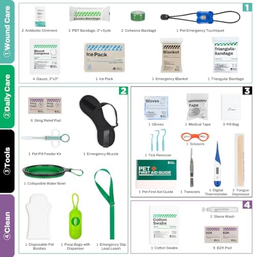 Dog First Aid Kit, Pet Emergency Kit for Daily & Wound Care