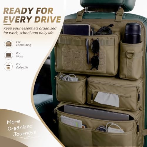 All-in-One Car Seat Back Organizer for Cars, SUVs & Trucks