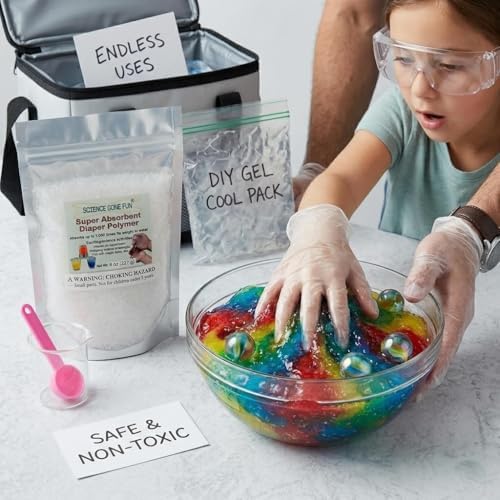 1 Pound Super Absorbent Diaper Polymer_Science Educational Products - Sodium Polyacrylate for Science Experiments, Magic Tricks, Sensory Bins, and DIY Cooling Packs