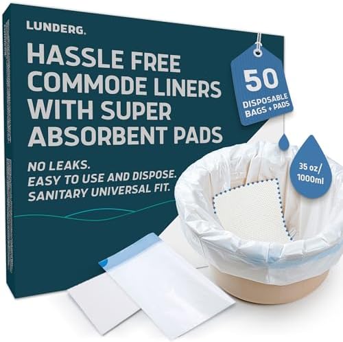 Commode Liners & Absorbent Pads - Value Pack Medical Grade 50 Bags