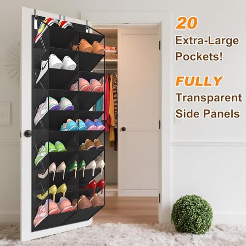 20-30 Pairs Over the Door Shoe Organizer, 10-Tier Door Shoes Rack