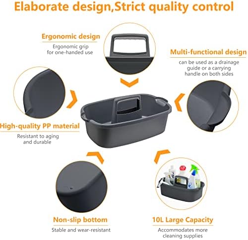 Cleaning Caddy with Handle, Shower & Under Sink Basket, Grey