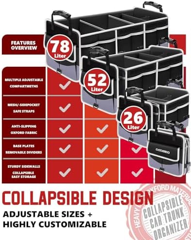 Car Trunk Organizer with Portable Leak Proof Cooler Bag