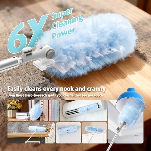 6ft Extendable Duster with 20 Refills for Swiffer Dusters