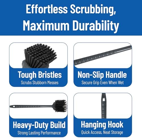 20 Inch Floater Scrub Brush, Polybutylene Bristles, Black