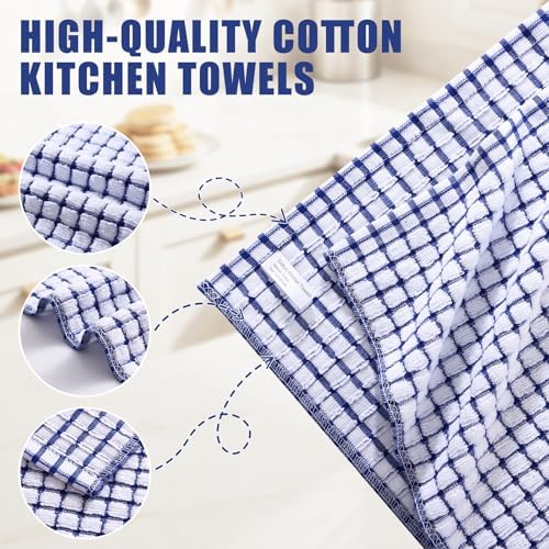 Cotton 6 Pack Terry Kitchen Towels, 16 x 25 Inches