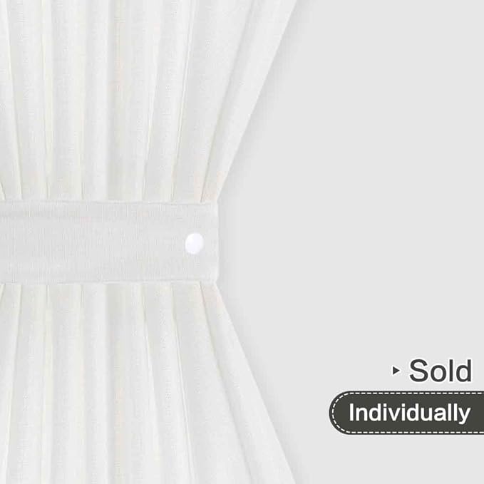 jinchan French Door Curtain 40 Inch Length Farmhouse Rustic Light Filtering Door Window Curtain Rod Pocket Tieback Included 1 Panel White