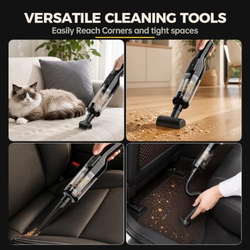 Car Vacuum Cleaner for Car Home Pet, Handheld Vacuum Cordless High Power