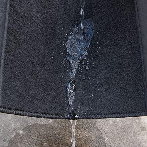 Waterproof Universal Fit Car Floor Mats, Faux Leather Car Carpet Mats, Black Car Mats with Anti-Slip Nibbs Backing & Driver Heel Pad Fit for SUV,Vans,sedans, Trucks,Set of 4pcs(All Black)