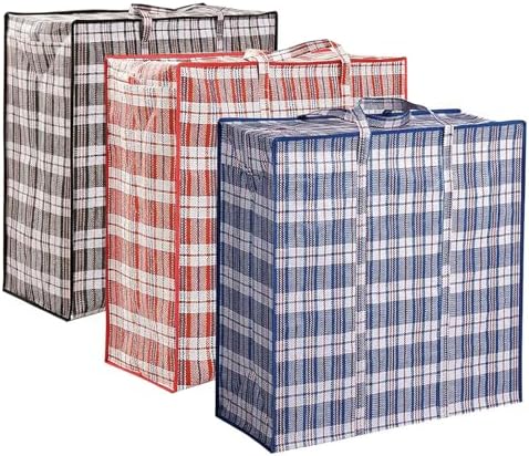 3 Pack 158L Extra Large Moving Bags - Zippers & Wrap-Around Handles