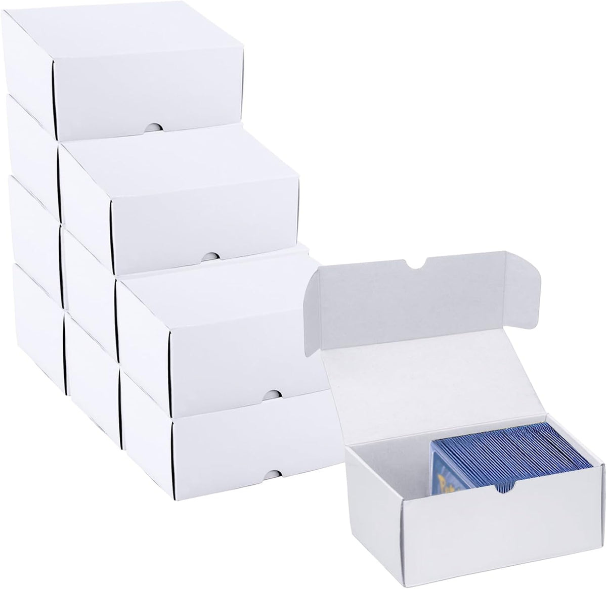 Trading Card Storage Box, 10-Pack 600 Count White Corrugated Cardboard Box