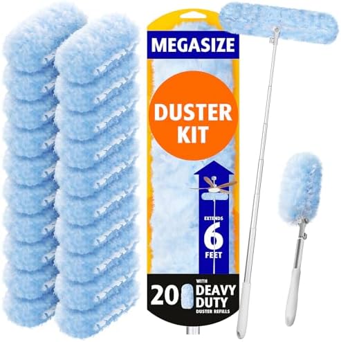 6ft Extendable Duster with 20 Refills for Swiffer Dusters