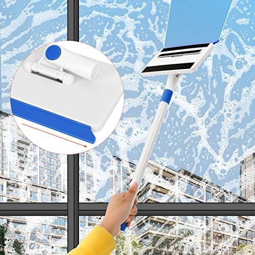 Baseboard Cleaner Tool with Handle, Wall Cleaner with Extendable Long Handle,Door Frame Cleaning Tool Including 4 Reusable Cleaning Pads. Quick Clean Baseboard Cleaning, Ceiling and Wall.