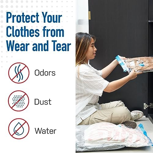 Vacuum Storage Bags with Hand Pump, Jumbo, 10 Pack