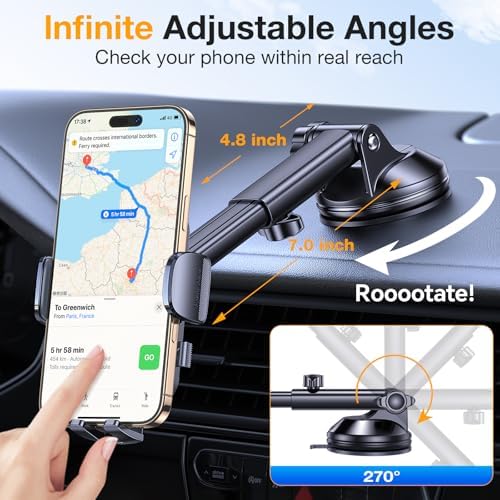 Car Phone Holder Mount automotive panel gauges (Striped Gray)
