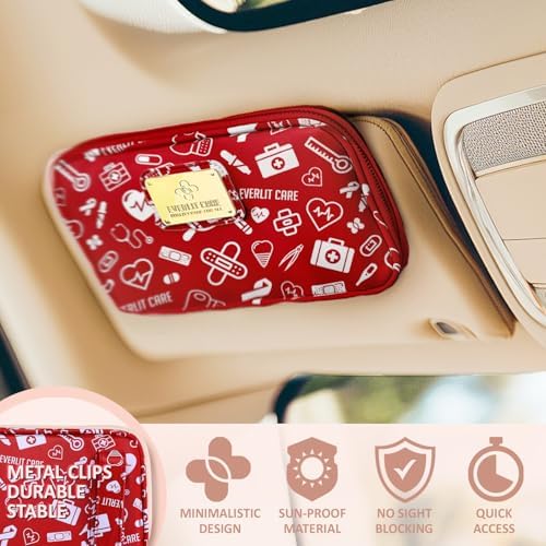 Car First Aid Kit with Emergency Supplies Survival Gear Including Window Breaker Disposable Urine Bag Mountable Survival Kit for Family Travel in Car (RedMed)