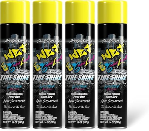Ultimate Wet Tire Shine Aerosol Spray, 14 oz, Pack of 4