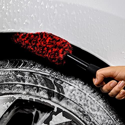 Metal-Free Wheel Brushes(3 Pack), Wheel Brush, Soft, Dense Fibers Clean Car Rim Wheels Safely…