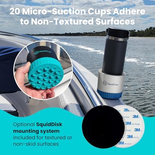 Non-Tipping Cup Holder for Boat - Anti-Spill Suction 12-30 oz