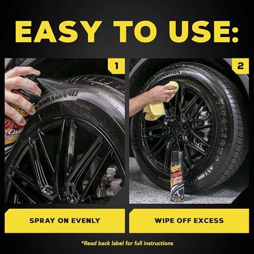Hot Shine High Gloss Tire Coating, 6 Pack (6 x 15 oz = 90 oz Total) Aerosol Tire Shine Spray for Deep Black Wet Look Tires on Cars Trucks and SUVs After Car Wash Detailing