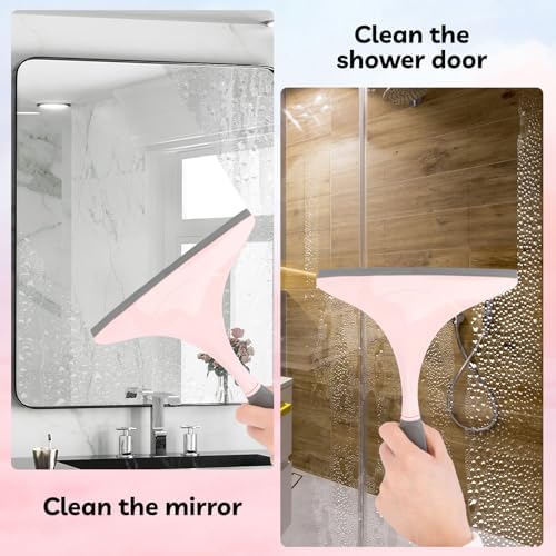 Pink Toilet Brush and Holder Set, 14 PCS Bathroom Cleaning Kit