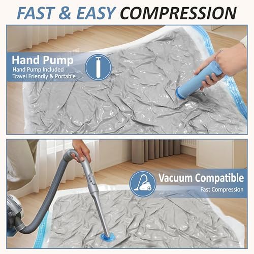 Vacuum Storage Bags with Hand Pump, Vacuum Seal Space Saver Bags,12 Small