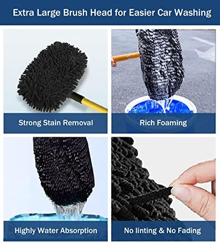 YeewayVeh Car Wash Brush Replacement Cover, Microfiber Mop, Yellow