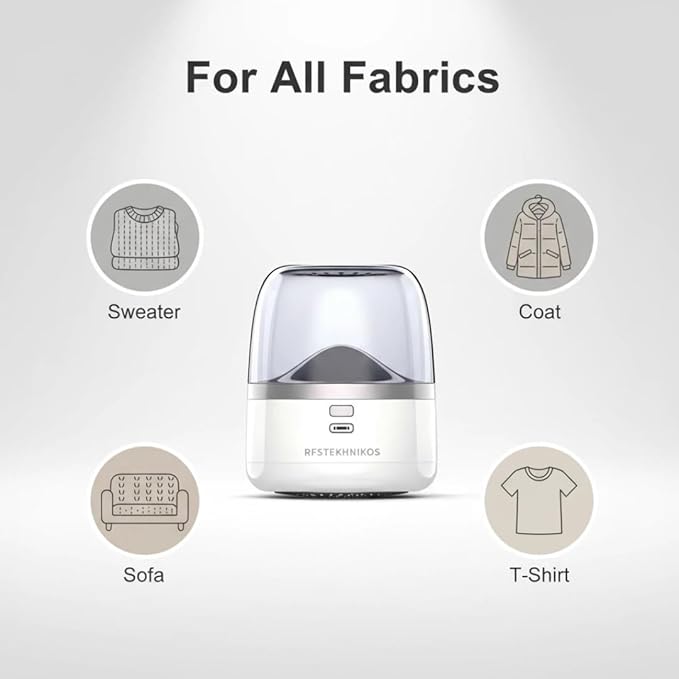 Electric Fabric Shaver – USB Rechargeable Lint Remover with 6 Blades, Safe for All Fabrics, Clothes, Sweater, Sofa & Furniture – Portable Pilling Remover for Home & Travel (Black)