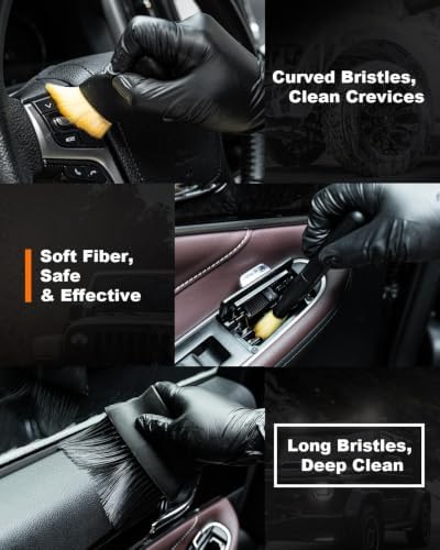 18Pcs Car Interior Cleaning Kit, Windshield Cleaner Tool with Detail Brush