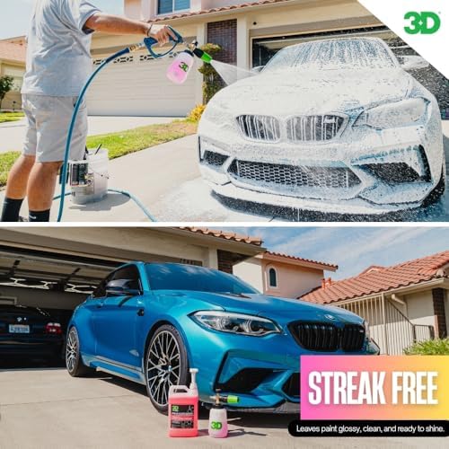 Pink Car Wash Soap, 1 Gallon – High Suds pH Neutral Car Shampoo, Cherry Scent, Safe for Ceramic Coatings, Wax & Sealants, Leaves a High Gloss Finish
