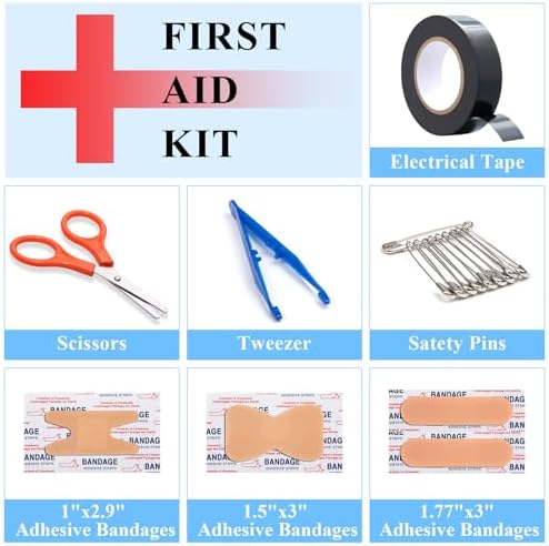 Car Emergency Roadside Assistance Kit with Jumper Cables Tire Inflator Automotive Kit for Car Vehicle