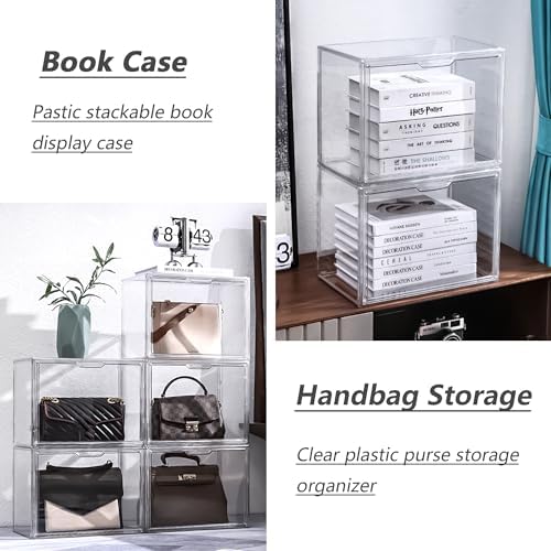 Clear Acrylic Display Case, Stackable Plastic Storage Bins, X-Large